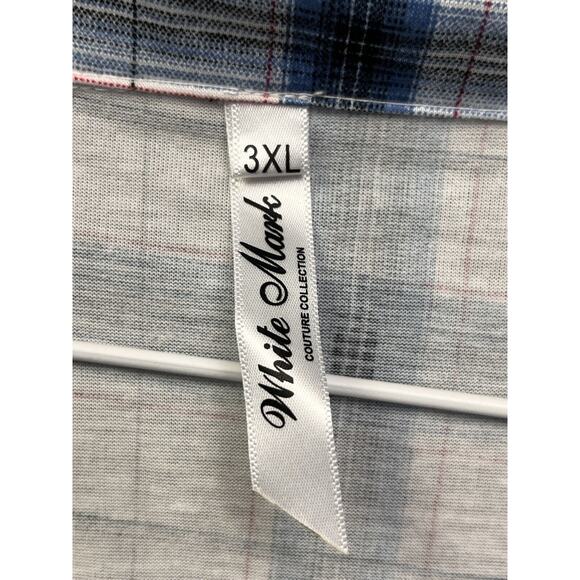 White Mark Couture Collection Shirt Dress Womens 3XL plaid pockets Button front - Picture 4 of 8